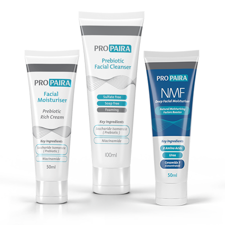 NMF Deep Facial Moisturiser 50ml, Facial Moisturiser Prebiotic Rich Cream 50ml & Prebiotic Facial Cleanser 100ml