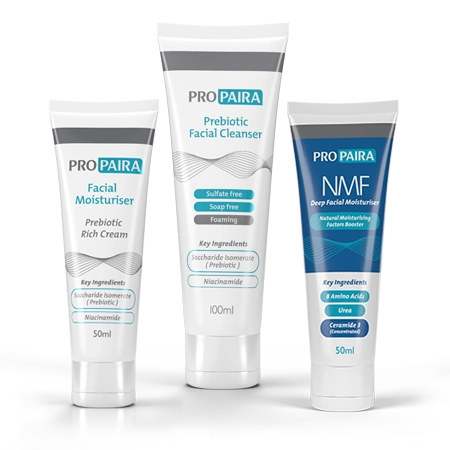NMF Deep Facial Moisturiser 50ml, Facial Moisturiser Prebiotic Rich Cream 50ml & Prebiotic Facial Cleanser 100ml