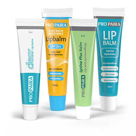 Lip Balm 10ml, SPF50+ Lipbalm, Lip Balm Clear 5ml & Lysine Plus Balm 5ml