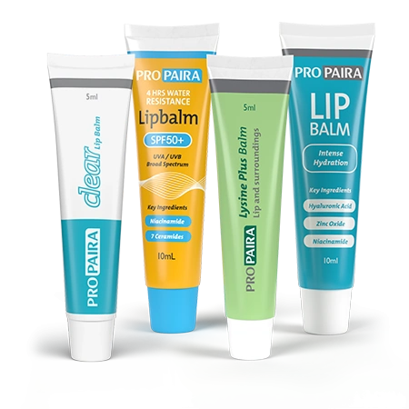 Lip Balm 10ml, SPF50+ Lipbalm, Lip Balm Clear 5ml & Lysine Plus Balm 5ml