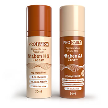 Niaben HQ Cream (Silymarin) 30ml & Niaben RA (Retinaldehyde) 30ml for Hyper Pigmentation