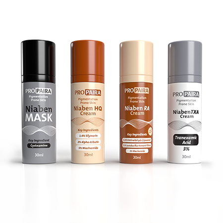 Niaben MASK 30ml & Niaben HQ Cream (Silymarin) 30ml & Niaben RA (Retinaldehyde) 30ml & Niaben TXA (Tranexamic Acid) for Hyper Pigmentation Niaben MASK 30ml & Niaben HQ Cream (Silymarin) 30ml & Niaben RA (Retinaldehyde) 30ml & Niaben TXA (Tranexamic Acid) for Hyper Pigmentation