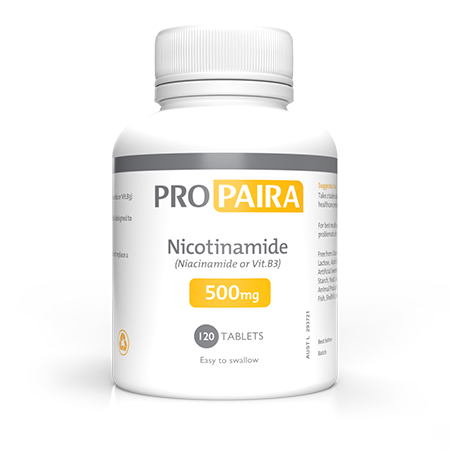 500mg Nicotinamide 120 Tablets (Niacinamide or Vit B3)