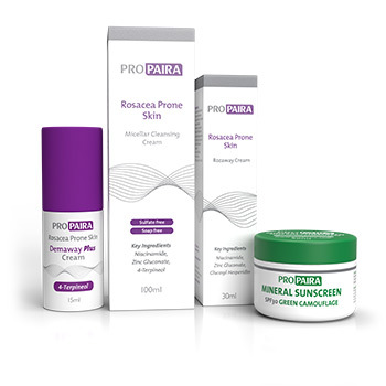 Propaira Demaway Plus Cream 15ml & Rozaway Cream 30ml & Micellar Cleansing Cream 100ml & SPF30 Mineral Sunscreen (green camouflage)
